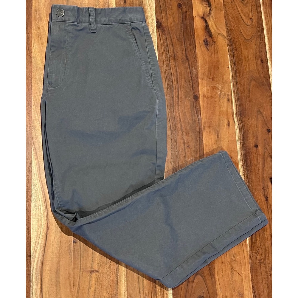 Bonobos Washed Chino Slim Fit Grey Pants Mens 35x28 Stretch Cotton Twill